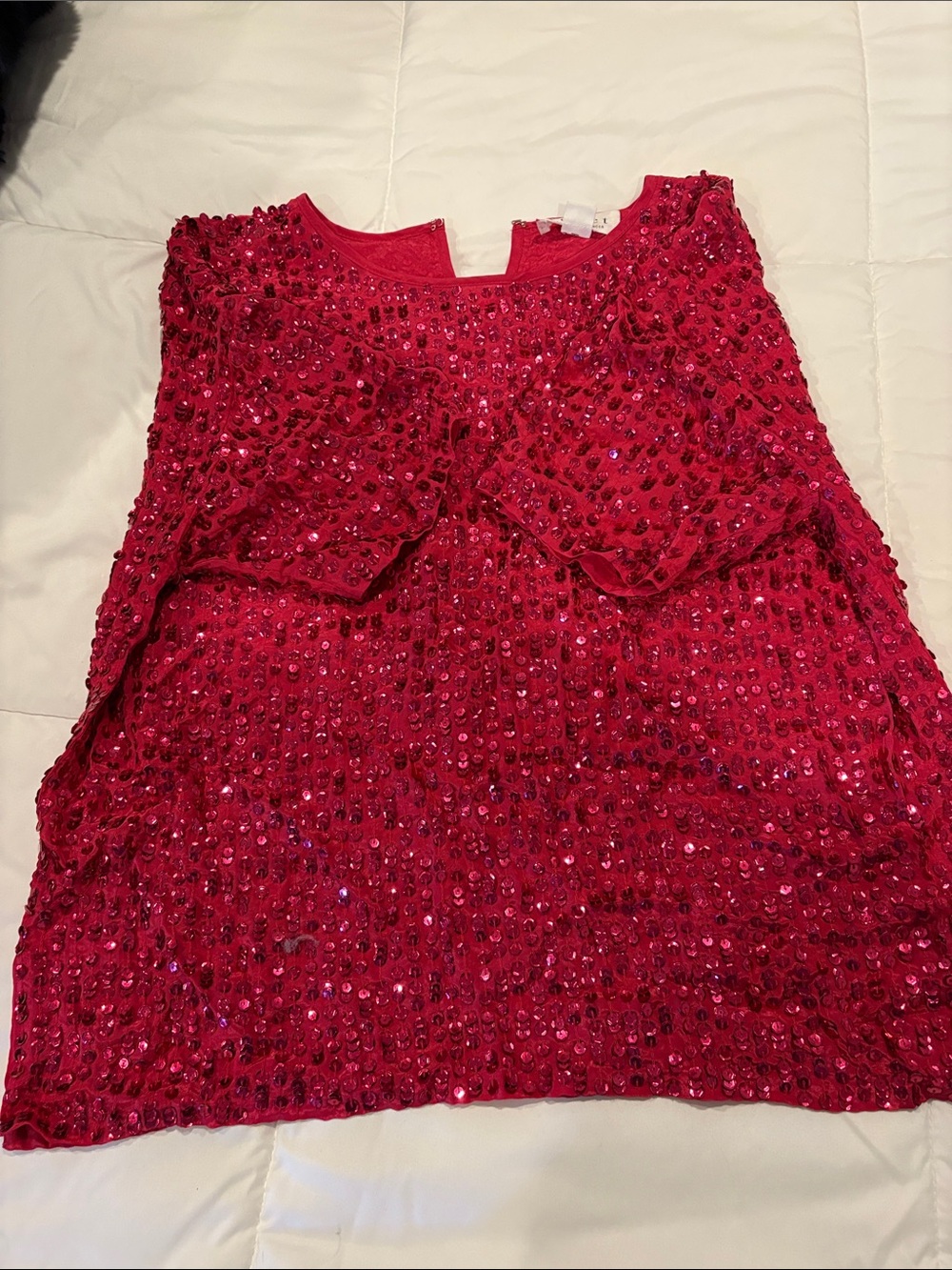 Velvet by Graham & Spencer Red Sequin Velvet Shell Top